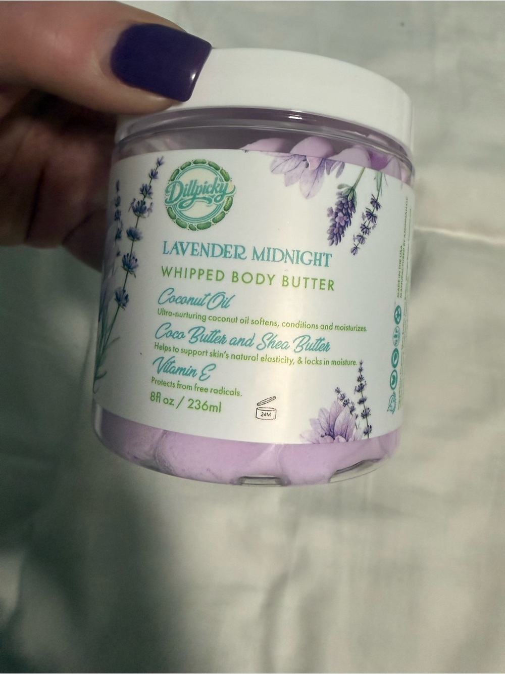 Aminnah/Dillpicky collab is Lavender Midnight” Whipped Body Butter! New